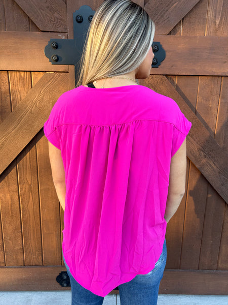 Sadie Short Sleeve Blouse - Pink