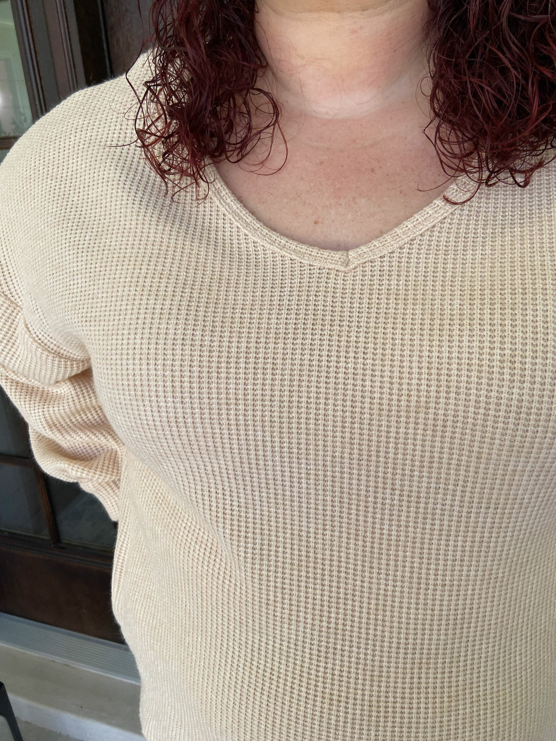 Fully into you Waffle Knit Sweater - Oatmeal