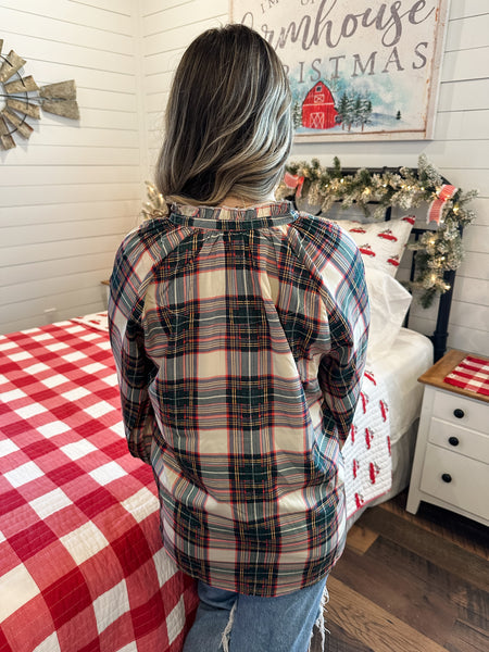 Christmas Plaid Blouse