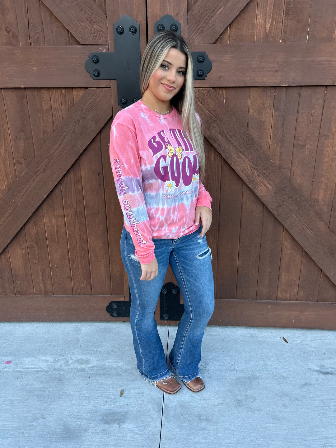 Brave Wings She Flies Simply Southern Long Sleeve T-Shirt YOUTH &amp; ADULTS
