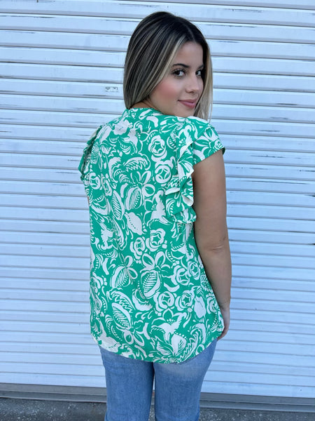 Mixing it Green Blouse