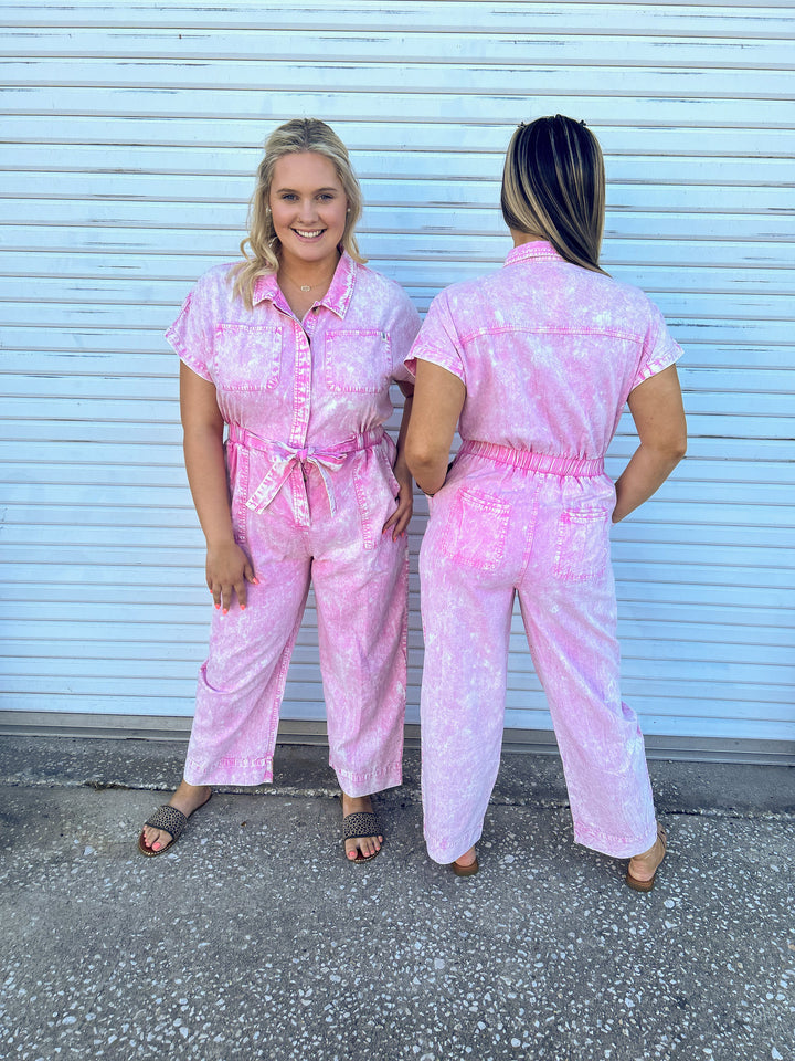 Pinkalicious Acid Wash Jumpsuit