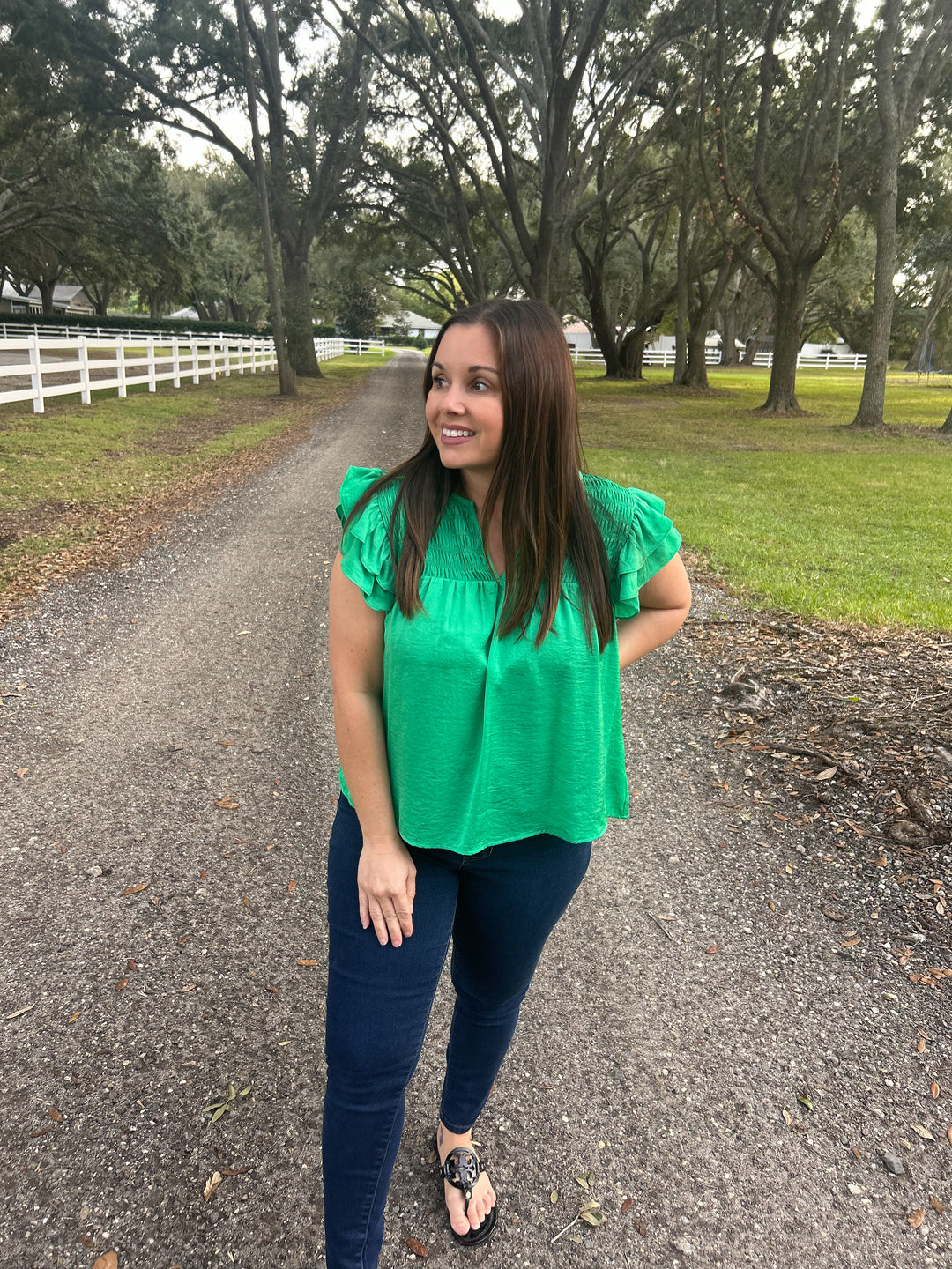 Kelly Green Blouse
