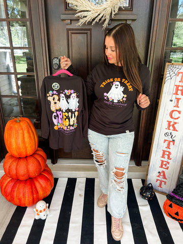 Trick or Treat (Boo Crew) Long Sleeve Graphic T-shirt (Adult & Youth)