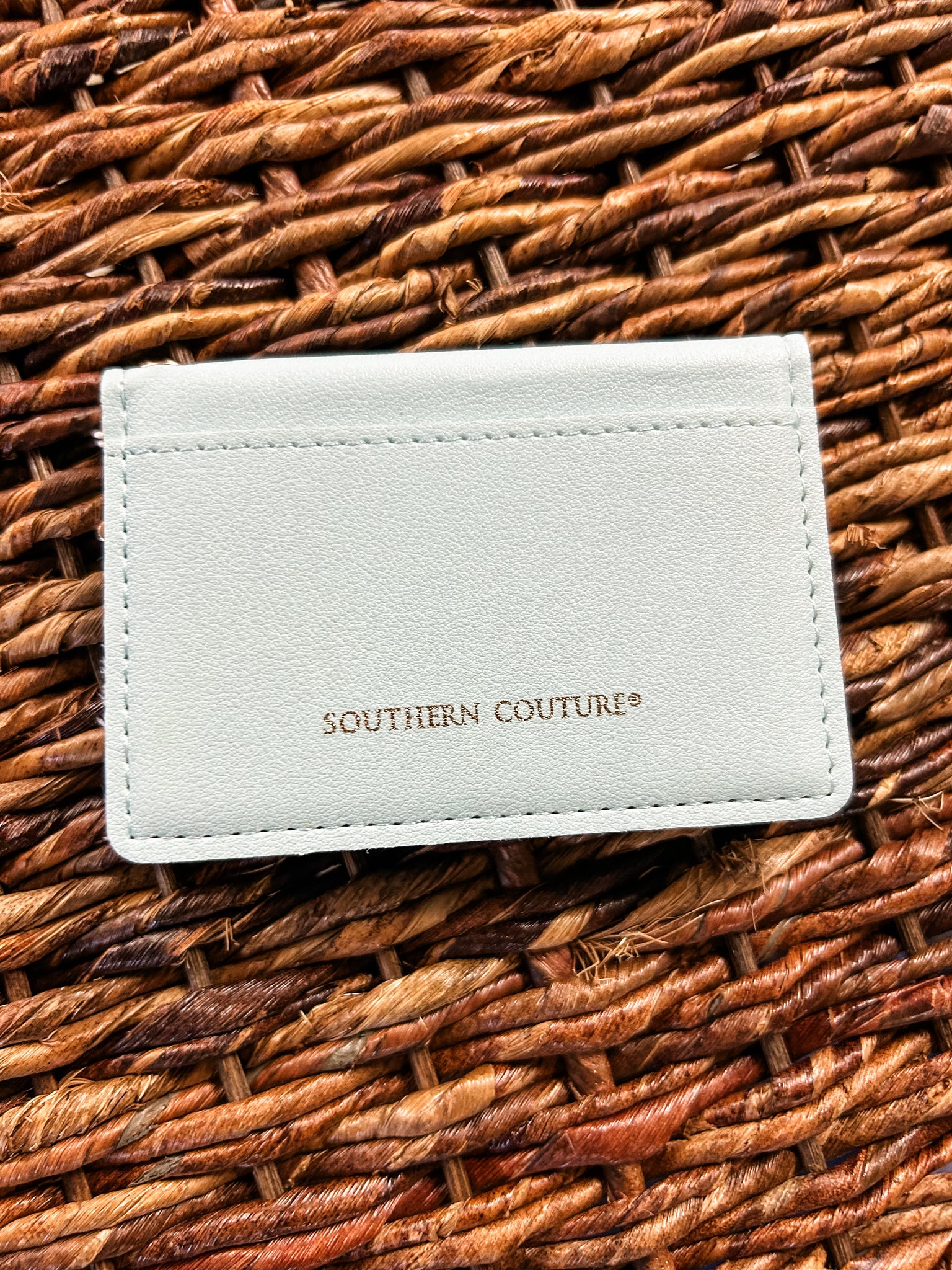 Southern Couture Faux Leather ID Wallet - Mint