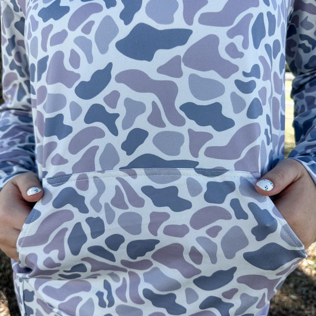 Duck Camo Grey Zip up Pullover