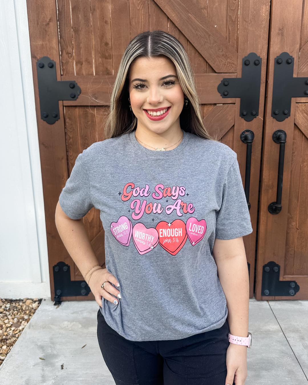 Conversation Hearts God Says Graphic T-shirt