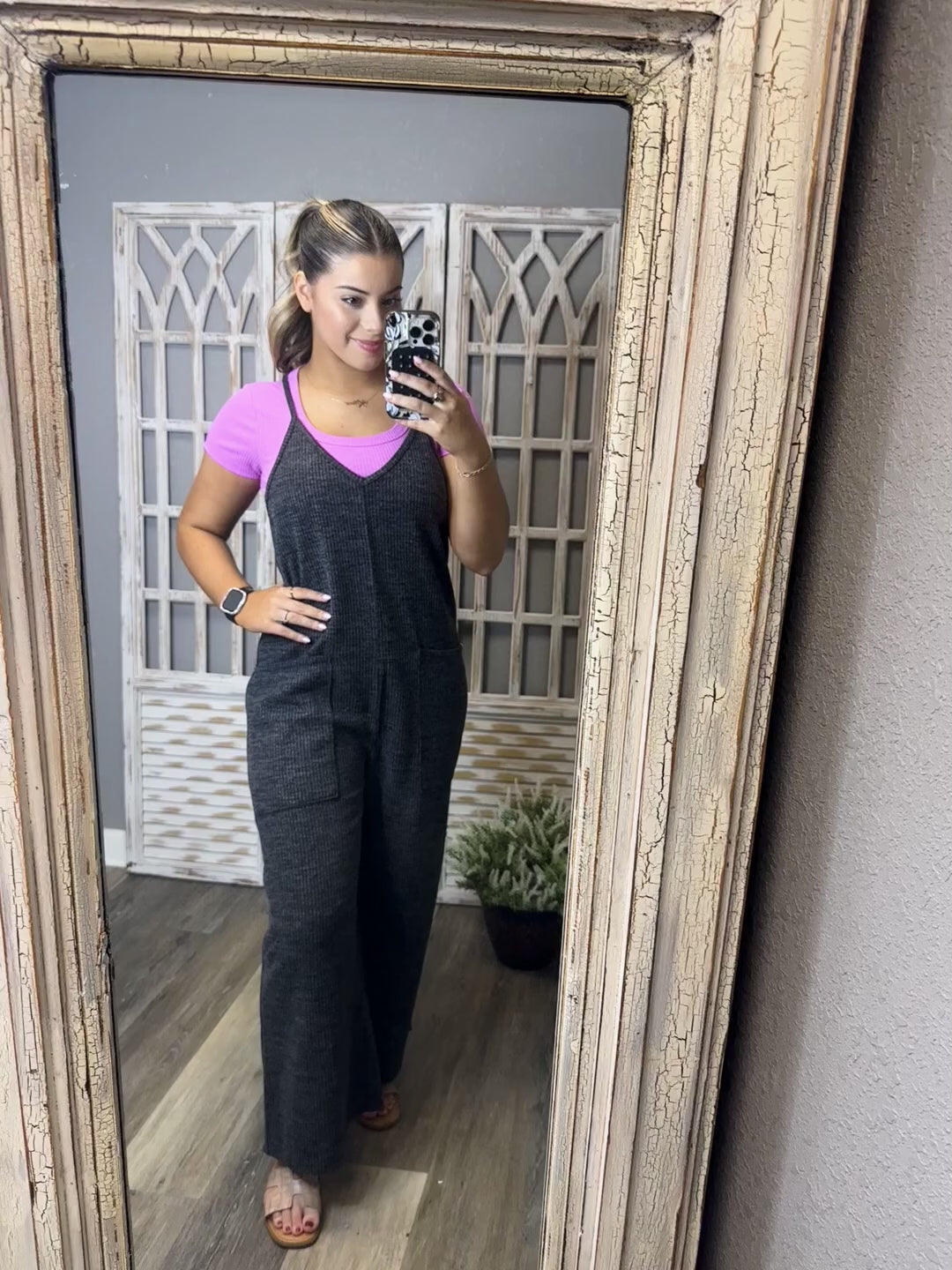 Kenna Knit Jumpsuit - Charcoal