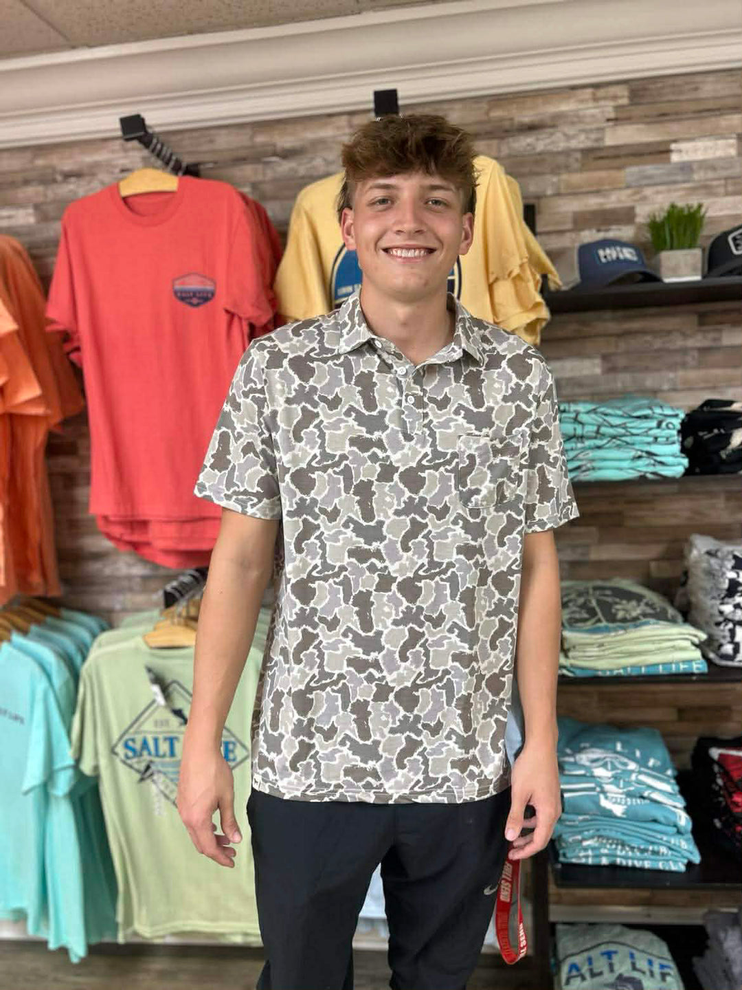 Gray Camo Polo