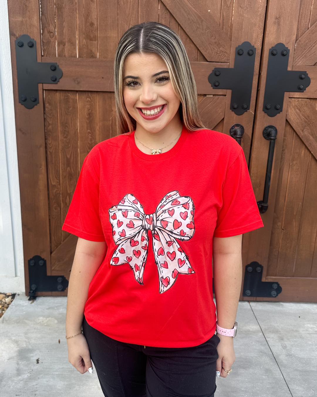 Heart Bow Graphic T-shirt