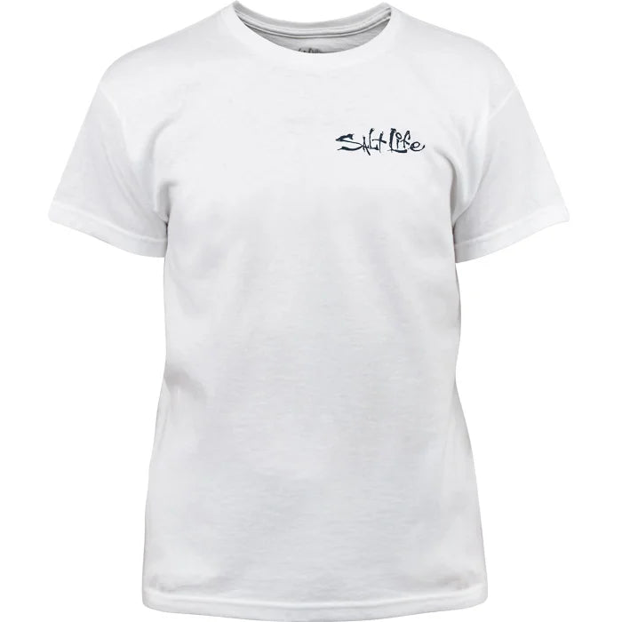 Liquid Depth Badge Short Sleeve Tee - WHITE ADULT