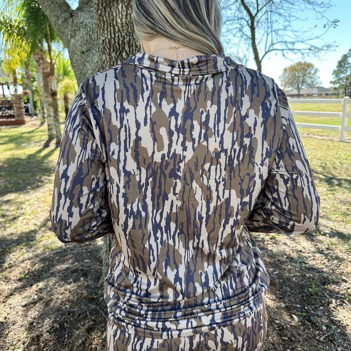 Tree Camo Zip up Pullover