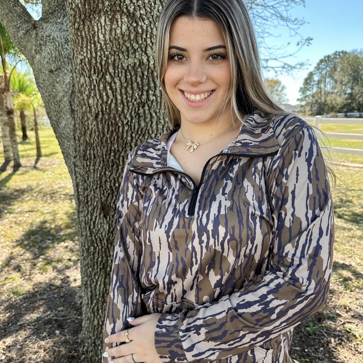 Tree Camo Zip up Pullover