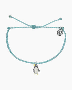 Pura Vida Silver Penguin Charm Bracelet in Ice Blue