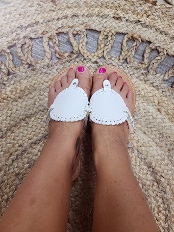 For the Love of White Disc Sandals