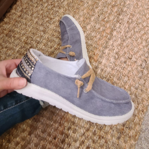 Poppin Grey Slip On Shoe