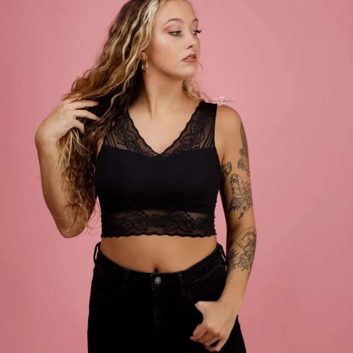 Savannah Lace Bralette- Black
