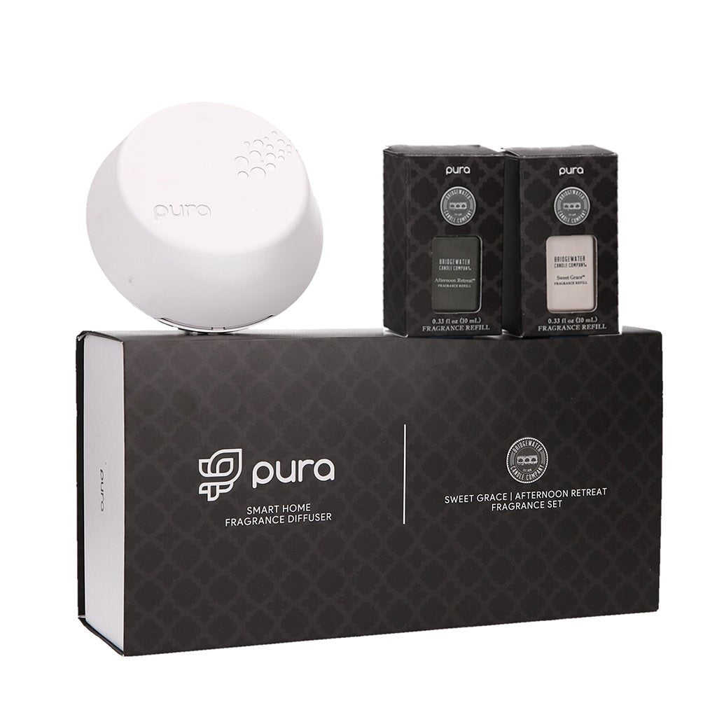 PURA+BRIDGEWATER SMART HOME DIFFUSER SET-SWEET GRACE, AFTERNOON RETREAT