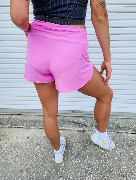 Simply Southern Feel The Burn Athletic Shorts - Bubble Gum