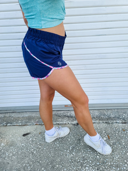 Simply Southern Running All Day Shorts - Navy
