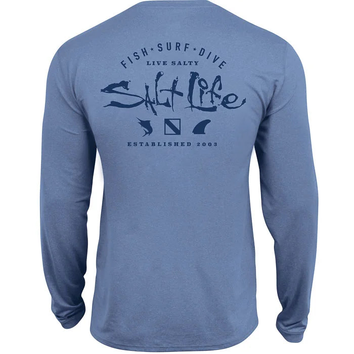 Watermans Trifecta Performance Long Sleeve Pocket Tee- Harbor Blue