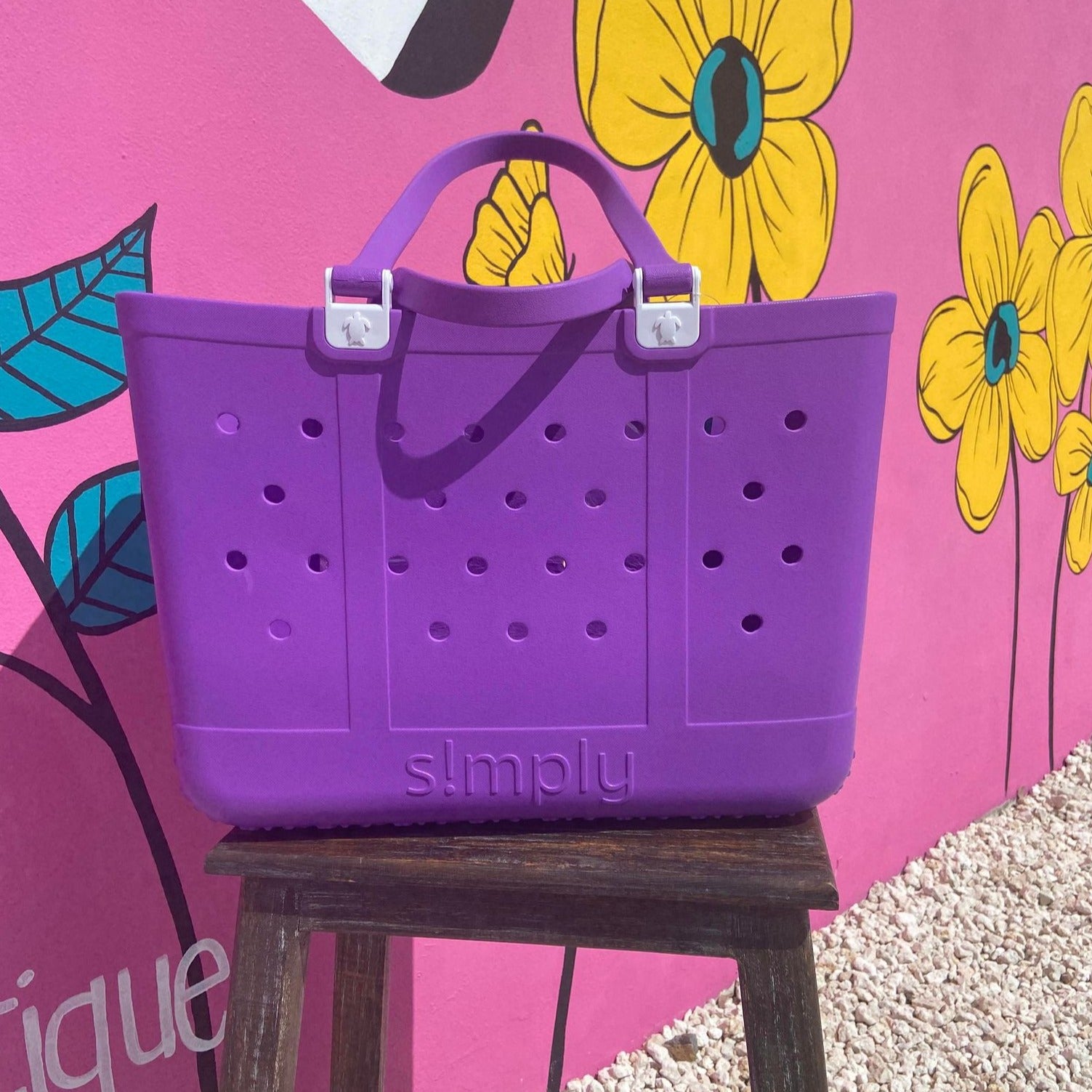 Simply Southern Large Solid Tote- Grape
