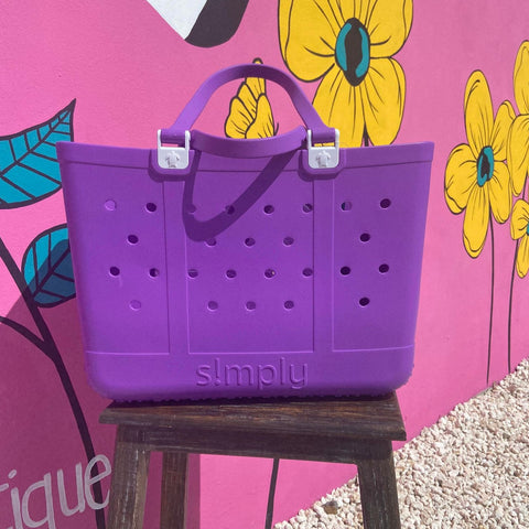 Simply Southern Large Solid Tote- Grape