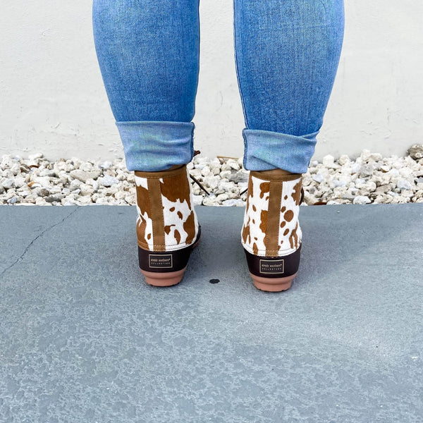 Simply Southern Duck Boots -  Cow Print