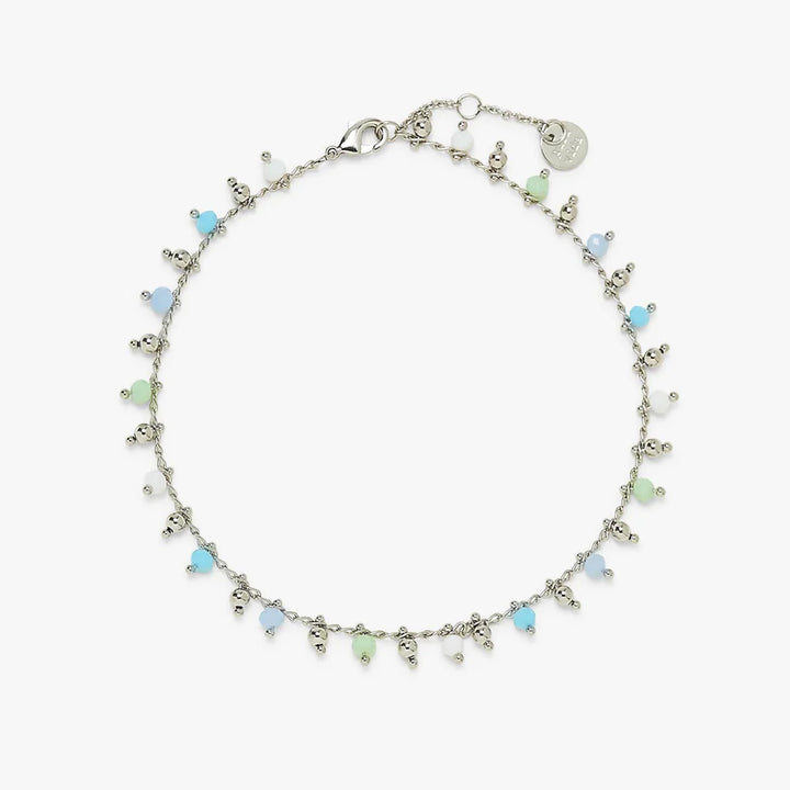 Pura Vida Blue Sea Hanging Bead Anklet