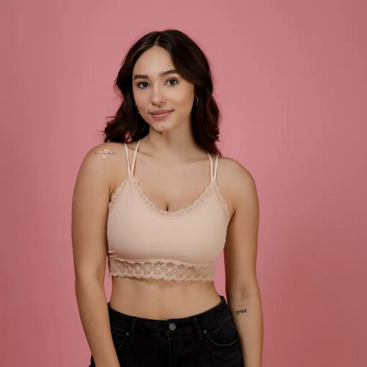 Serenity Lace Bralette- Peach
