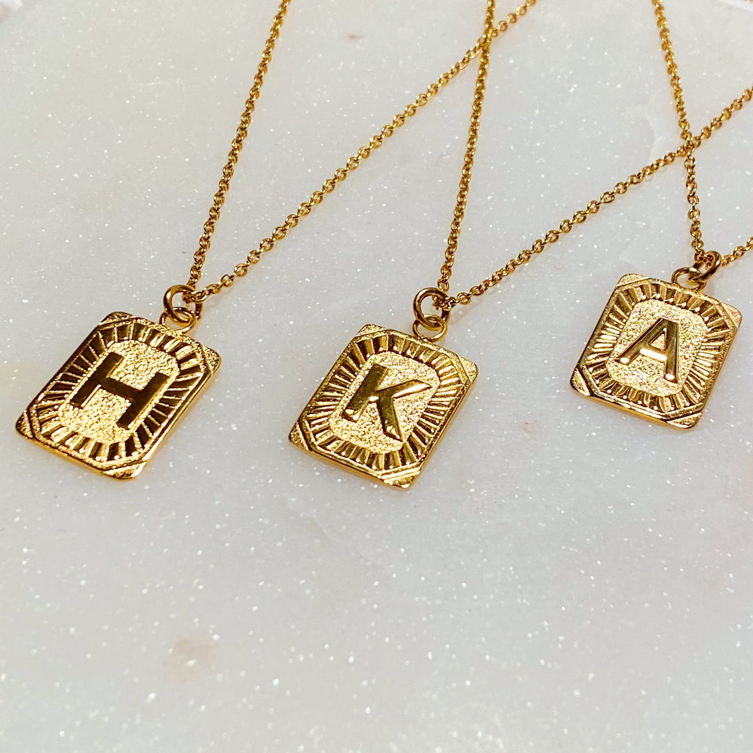 Aztec Initial Necklace