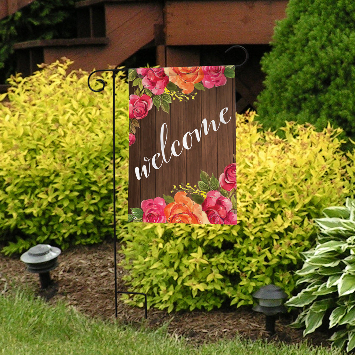 Welcome Floral Garden Flag