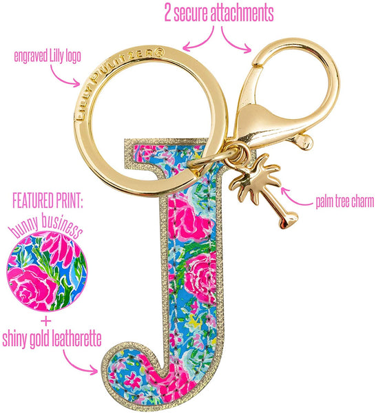 Lilly Pulitzer Leather Initial Keychain - J