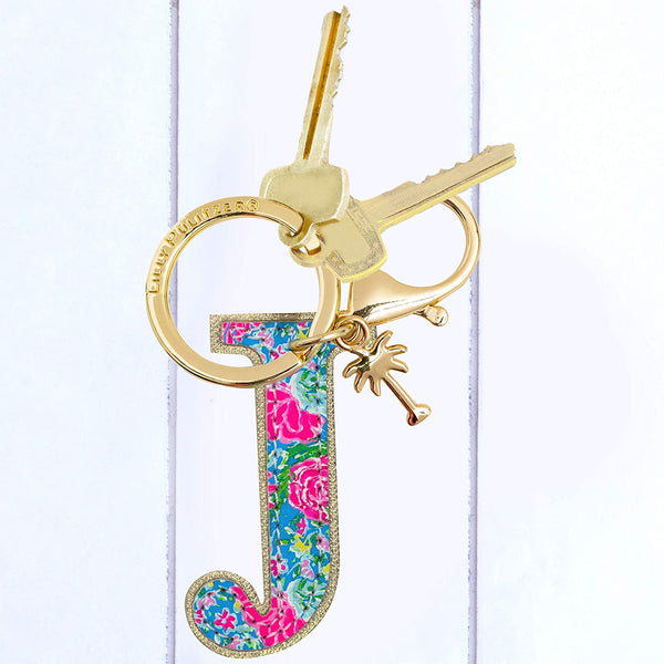 Lilly Pulitzer Leather Initial Keychain - J