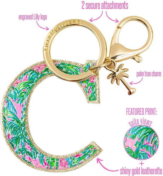 Lilly Pulitzer Leather Initial Keychain - C