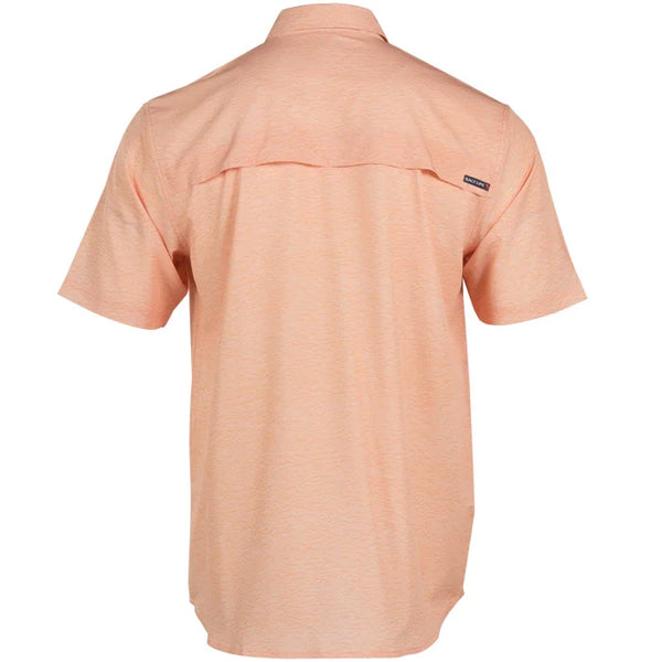H20 Short Sleeve Woven Performance Fishing Shirt- Melon