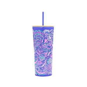 Lilly Pulitzer Tumbler with Straw- Happy As A Clam