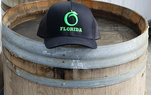 Florida Heritage Ridge Trucker Hat - Black/Black Hat (Neon Green Logo)