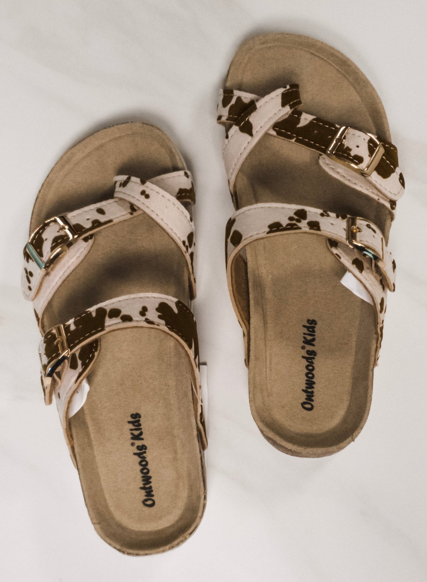 Youth Cow-print Sandals