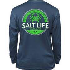 Salt Life Back Fin Long Sleeve Youth T-Shirt- Navy