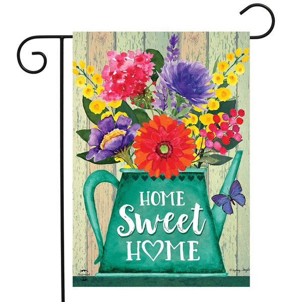 Home Sweet Home Rustic Watering Can Garden Flag