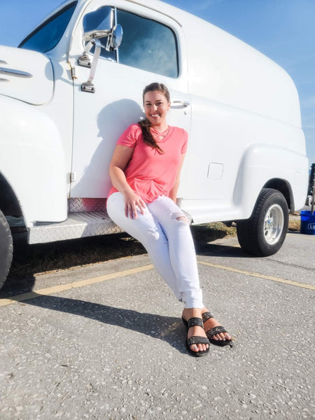Sunset Garden Blouse- Coral