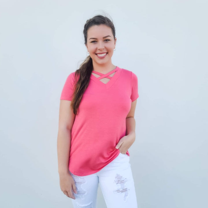 Sunset Garden Blouse- Coral