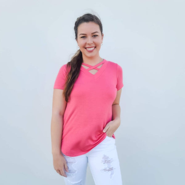 Sunset Garden Blouse- Coral