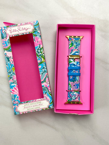 Lilly Pulitzer Genuine Leather Watchband- Golden Hour