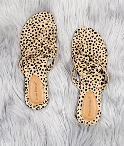 Always Trendy Disc Sandals- Cheetah
