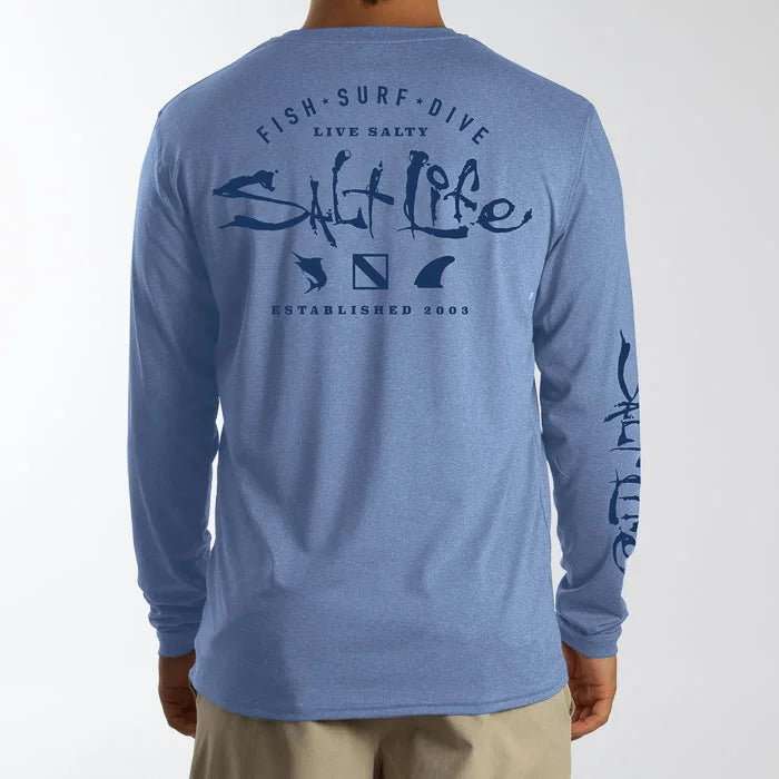 Watermans Trifecta Performance Long Sleeve Pocket Tee- Harbor Blue