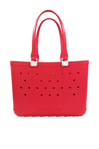 Simply Southern Large Solid Tote- Cherry
