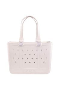 Simply Southern Large Solid Tote- White